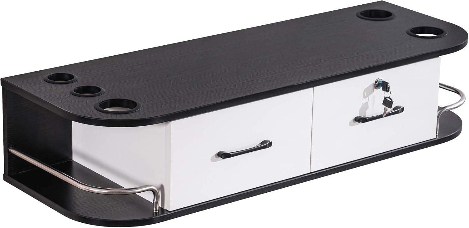 BarberPub Locking Wall Mount Styling Station Barber Beauty PB Style 42''L*9''H Equipment 5012