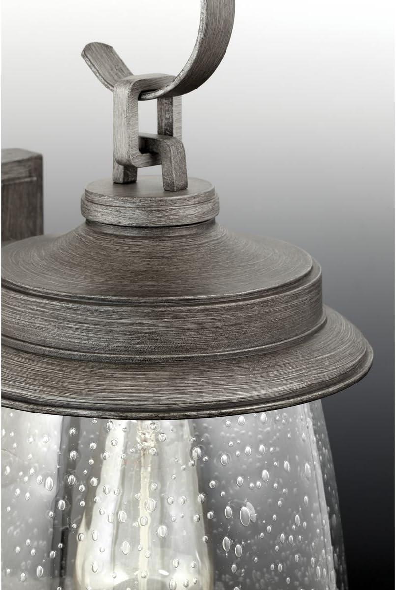 Progress Lighting Conover 1-Light Medium Wall Lantern in Antique Pewter with Seeded Glass Shade