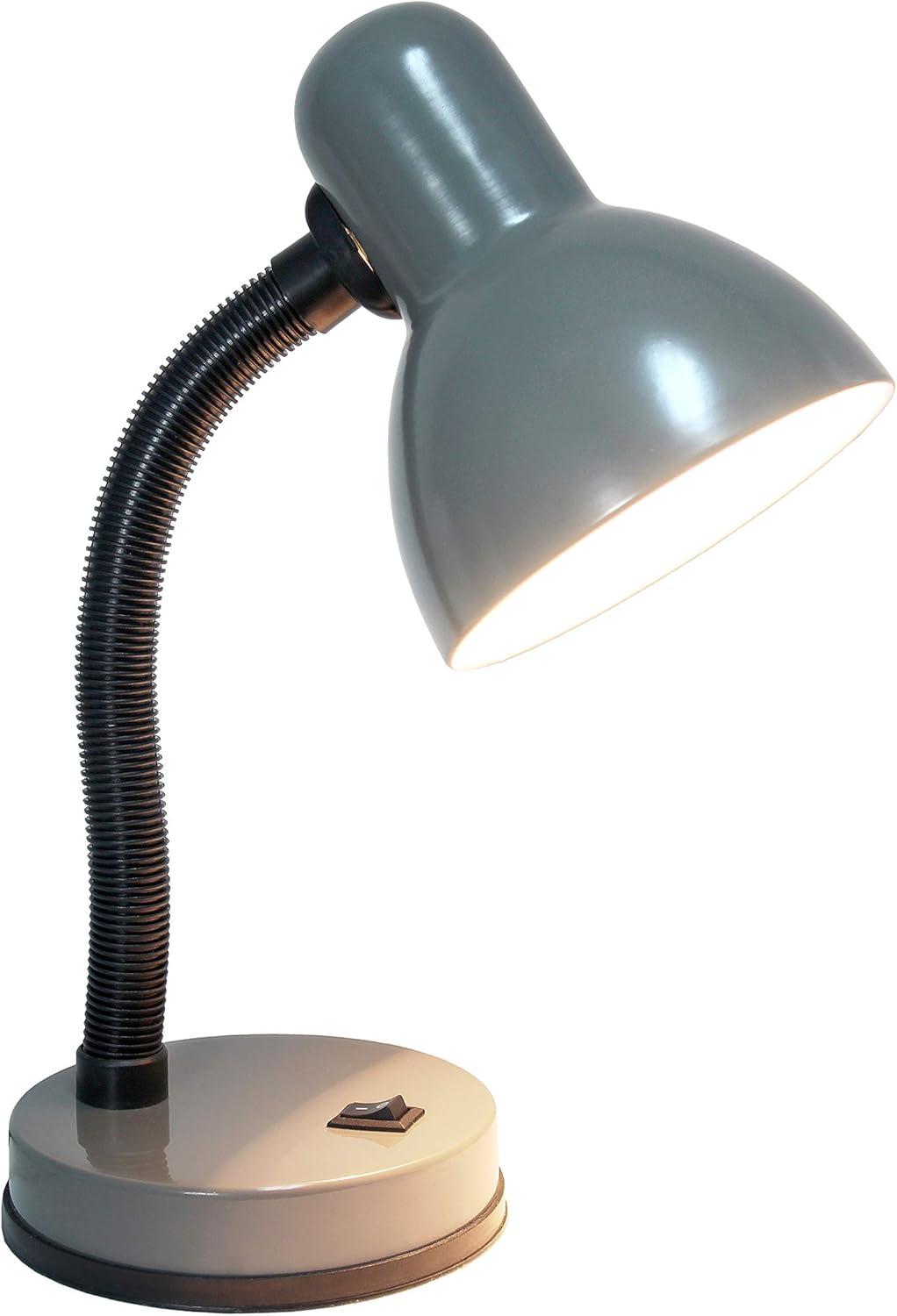 Basic Metal Desk Lamp with Flexible Hose Neck - Simple Designs