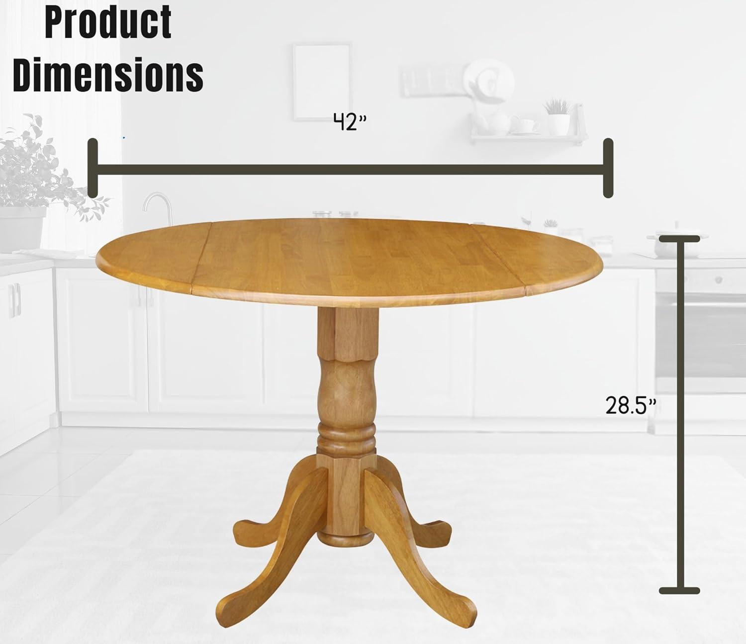 42" Mason Round Dual Drop Leaf Dining Table - International Concepts