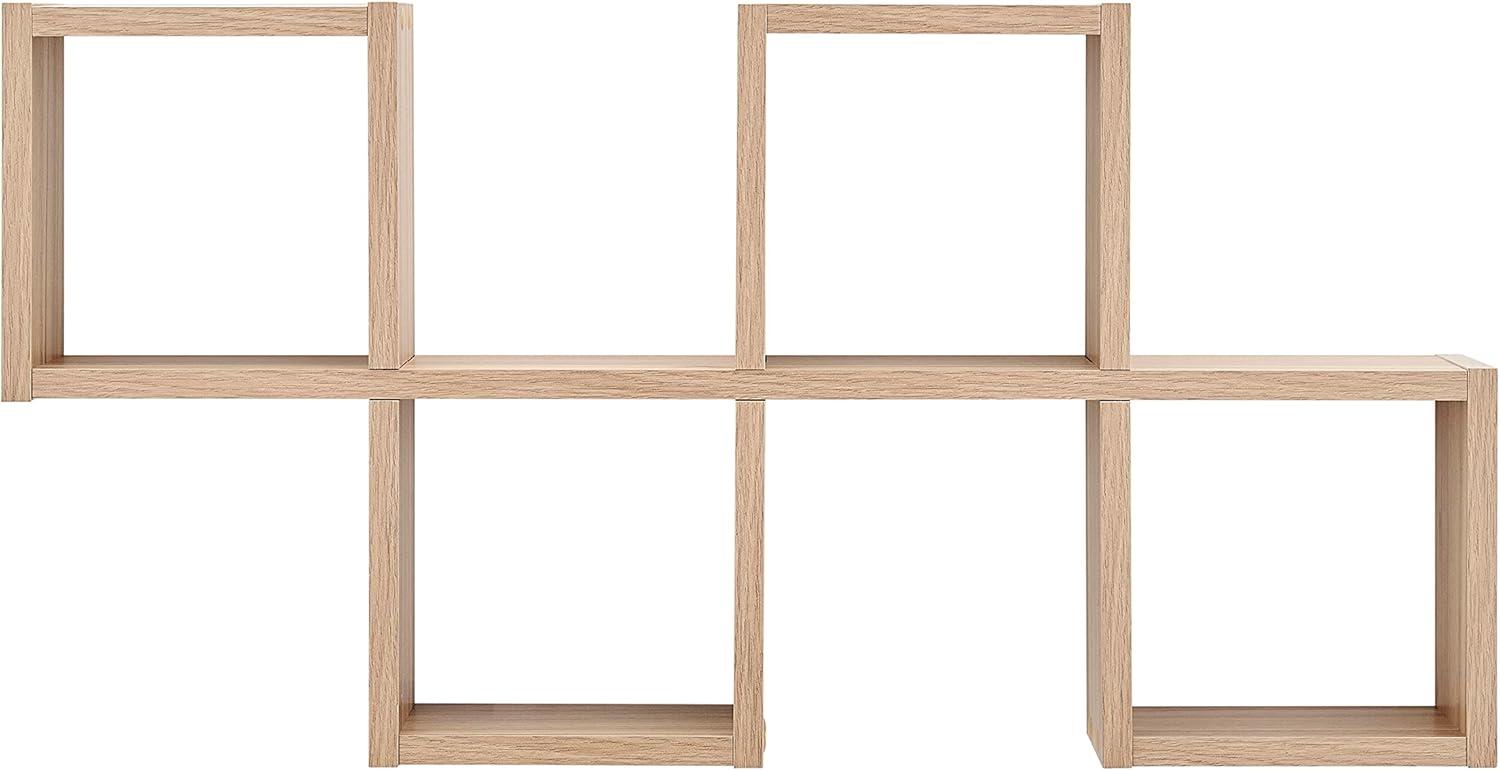 Danya B. 30" x 15.25" Cubby Chessboard Wall Shelf Chestnut - MDF, Contemporary Design, Interlocking