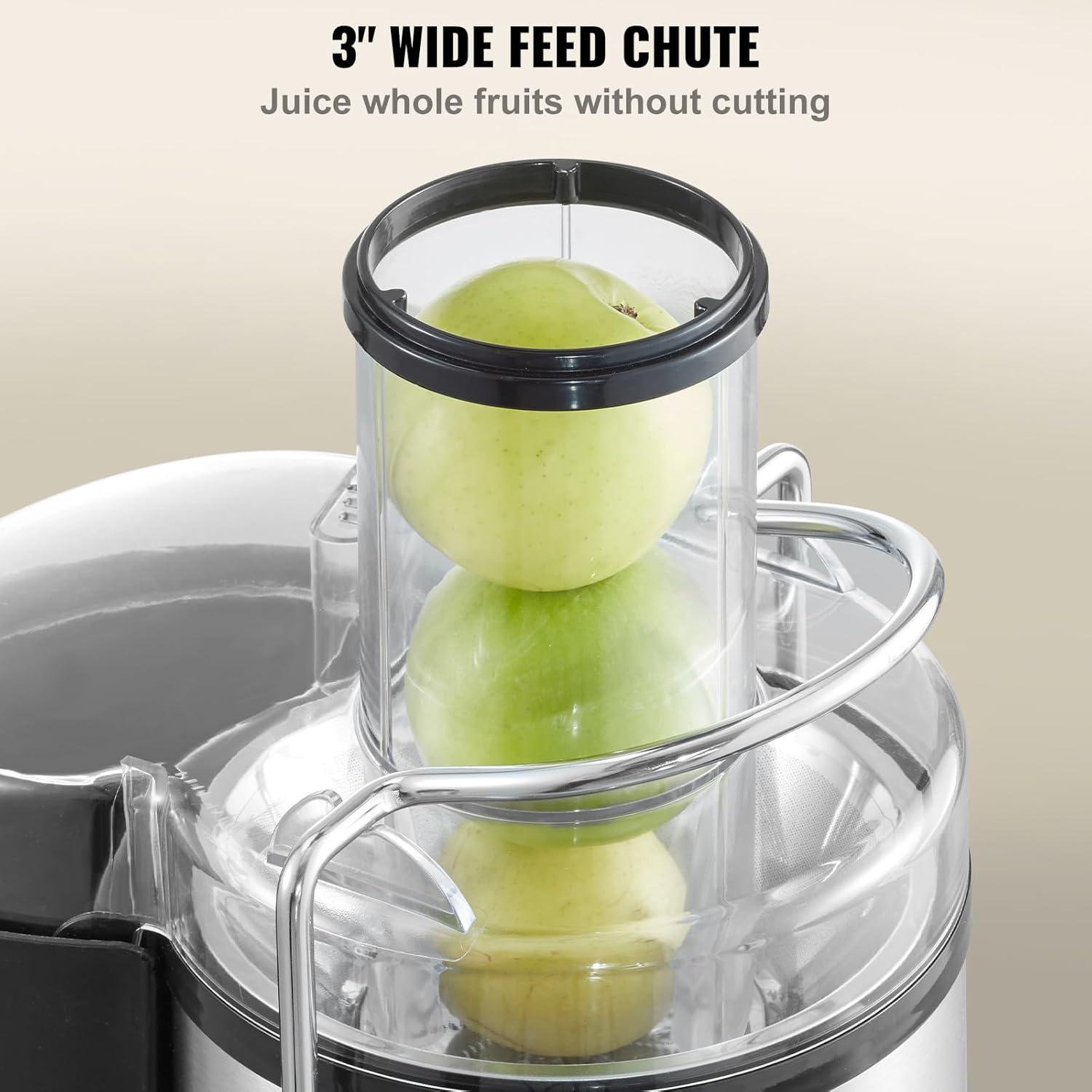 Vevor  850W Juicer Machine - Motor Centrifugal Juice Extractor - Easy Clean Centrifugal Juicers - Big Mouth Large 3 in. Feed Chute