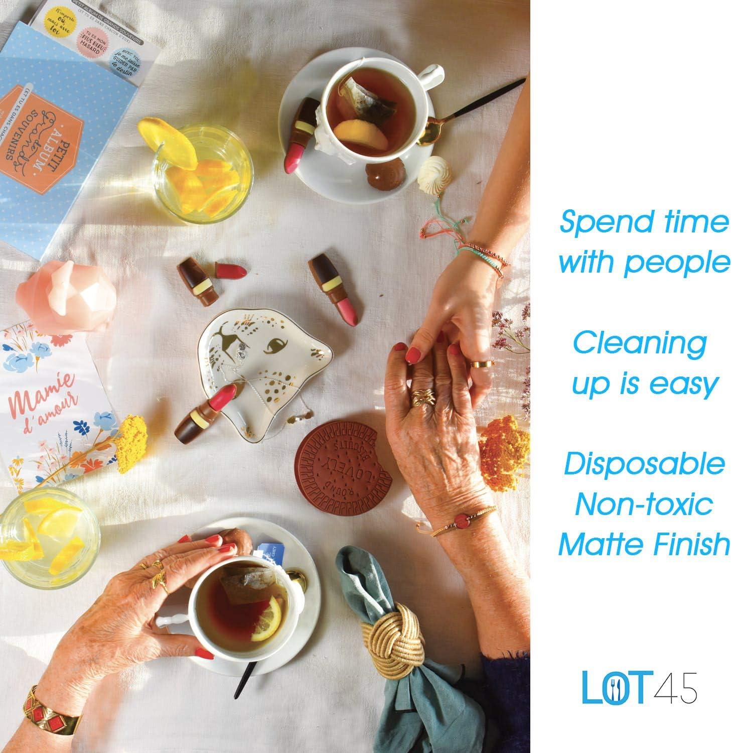 Lot45 White Plastic Tablecloths - 54 x 108 IN Disposable Table Covers, 12pk