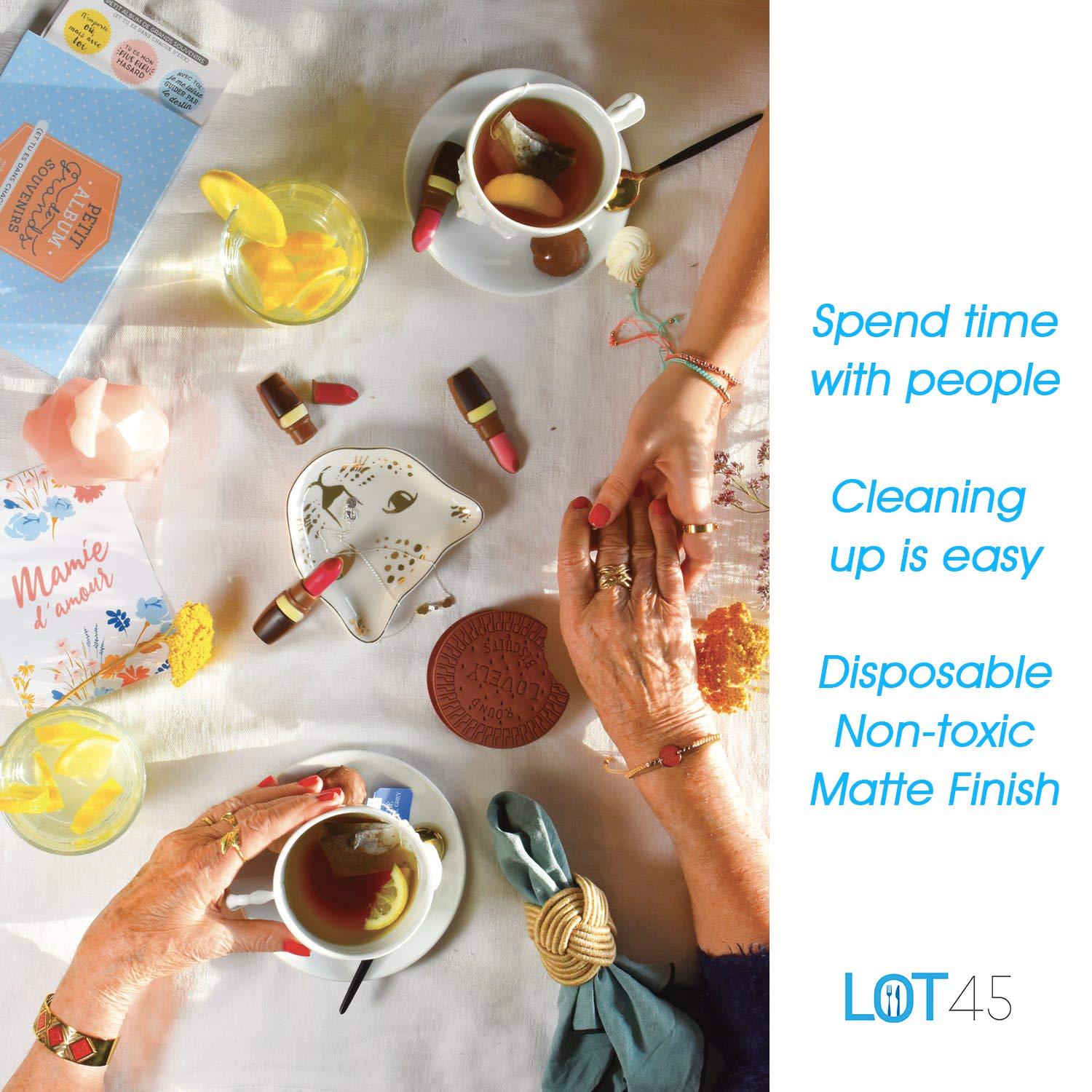 Lot45 White Plastic Tablecloths - 54 x 108 IN Disposable Table Covers, 12pk