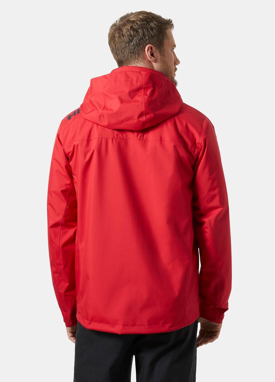 Large Red Waterproof Hooded Polyester Fleece Rain Jacket