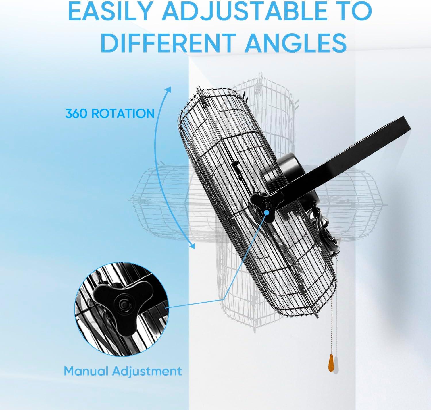 Ken Brown Black Heavy Duty Industrial Wall Mounted Fan