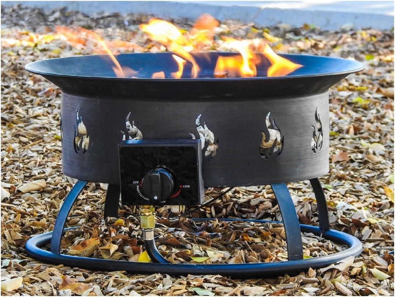 AZ Patio Heaters AFP-CMP-RND Round Portable Camp Fire Pit, Black