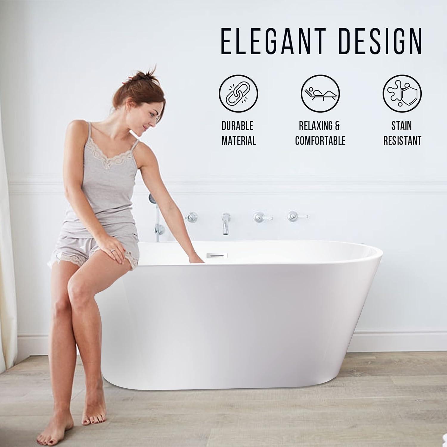 Chloe Freestanding Soaking Acrylic Bathtub