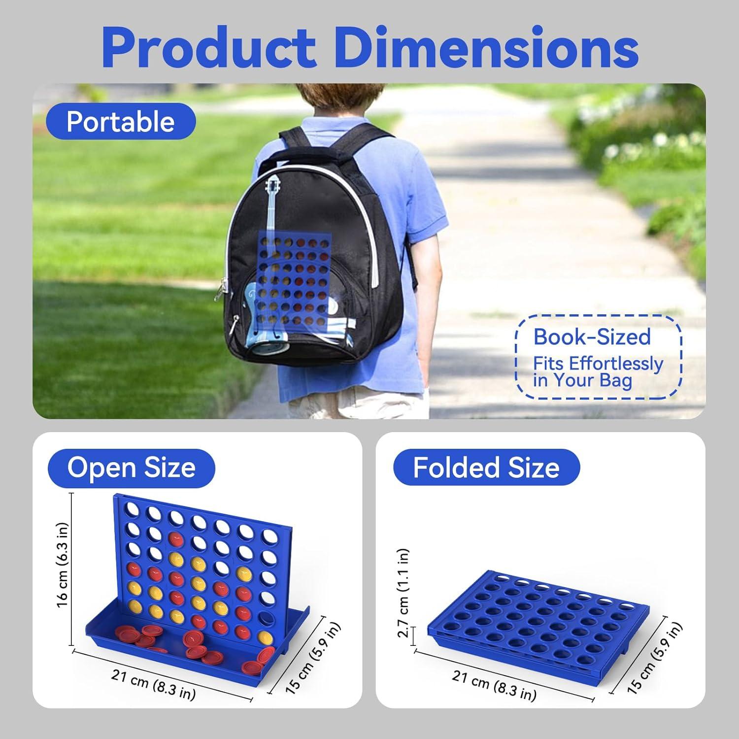FNNMNNR Four in a Row Line Up 4 Gaming Fun Set  Travel Portable Convenient Size  Classic Fun Educational Family Games