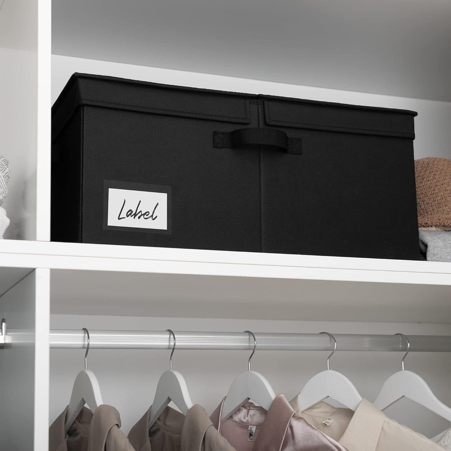 GRANNY SAYS Fabric Storage Bin with Lid, Decorative Storage Box, Extra Large Storage Baskets, Closet Organizer, Gray, 1-Pack