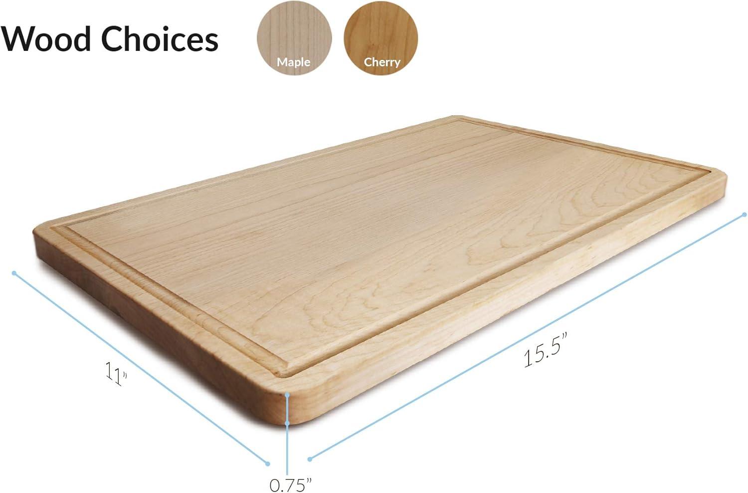 Maple Rectangular Cutting Board with Juice Groove