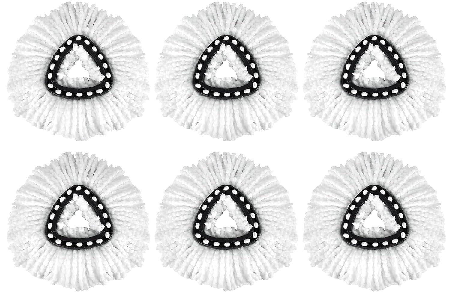 6 Pack EasyWring Spin Mop Refill - Compatible with O-Ceda, Microfiber Floor Spinning Heads Mop Head Replacement