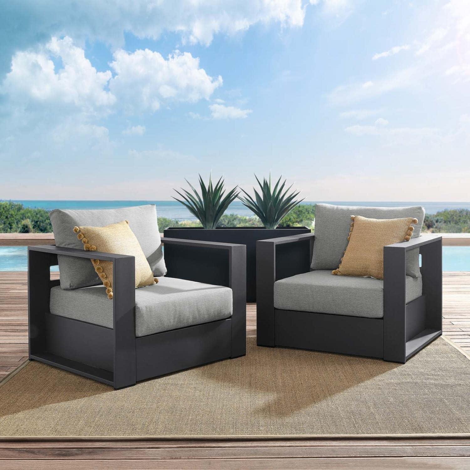 Modway Modway Tahoe Outdoor Patio Powder-Coated Aluminum Armchair Set (Set of 2)