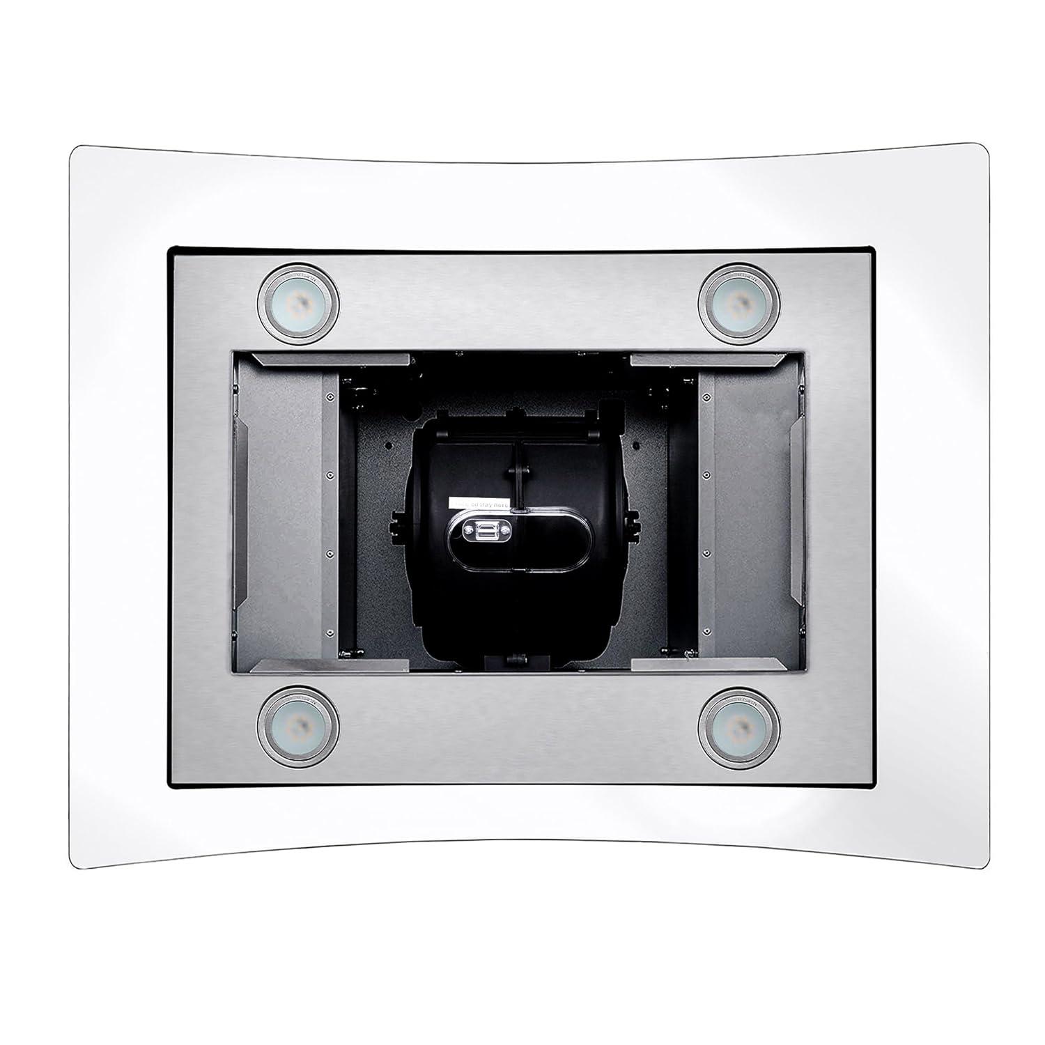 Cosmo 30 in. Ducted Island Range Hood in Stainless Steel with LED Lighting and Permanent Filters