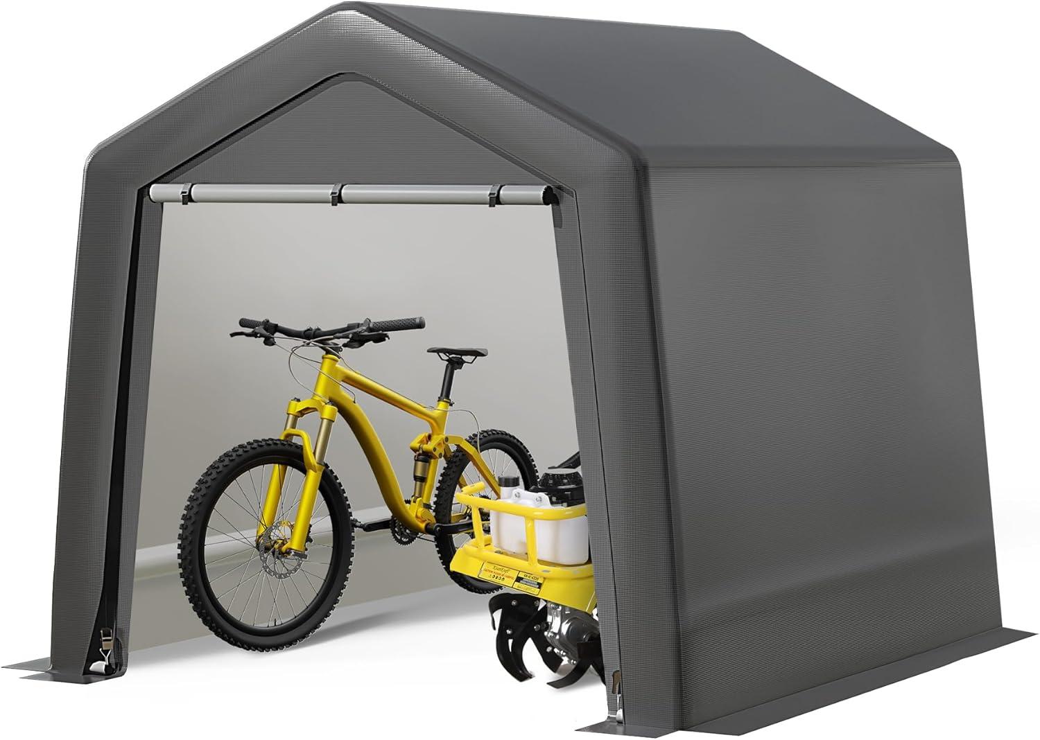 EastVita EastVita 6x6x7 ft Portable Shed, Outdoor Storage Shelter,Heavy Duty Waterproof Storage Tent Sheds with Roll-up Zipper Door, for Motorcycle, Bike, Garden Tools