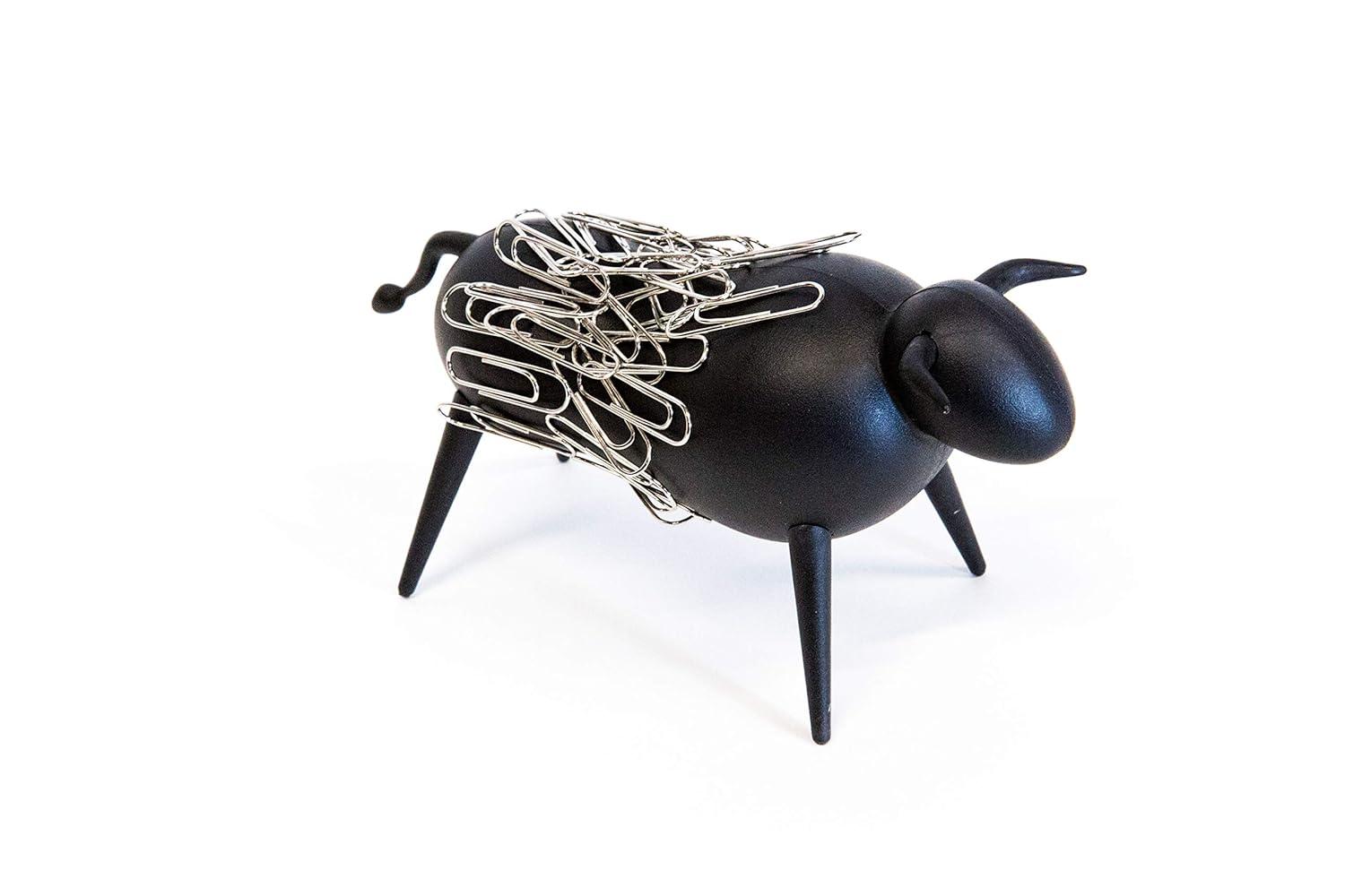 Magnetic Bull Paperclip Holder - Funny Office Desk Accessories, Secure Magnetic Paper Clip Holder, Holds Staples, Paper Clips, Bobby Pins, AND MORE, Fun Magnetic Desk Organizer