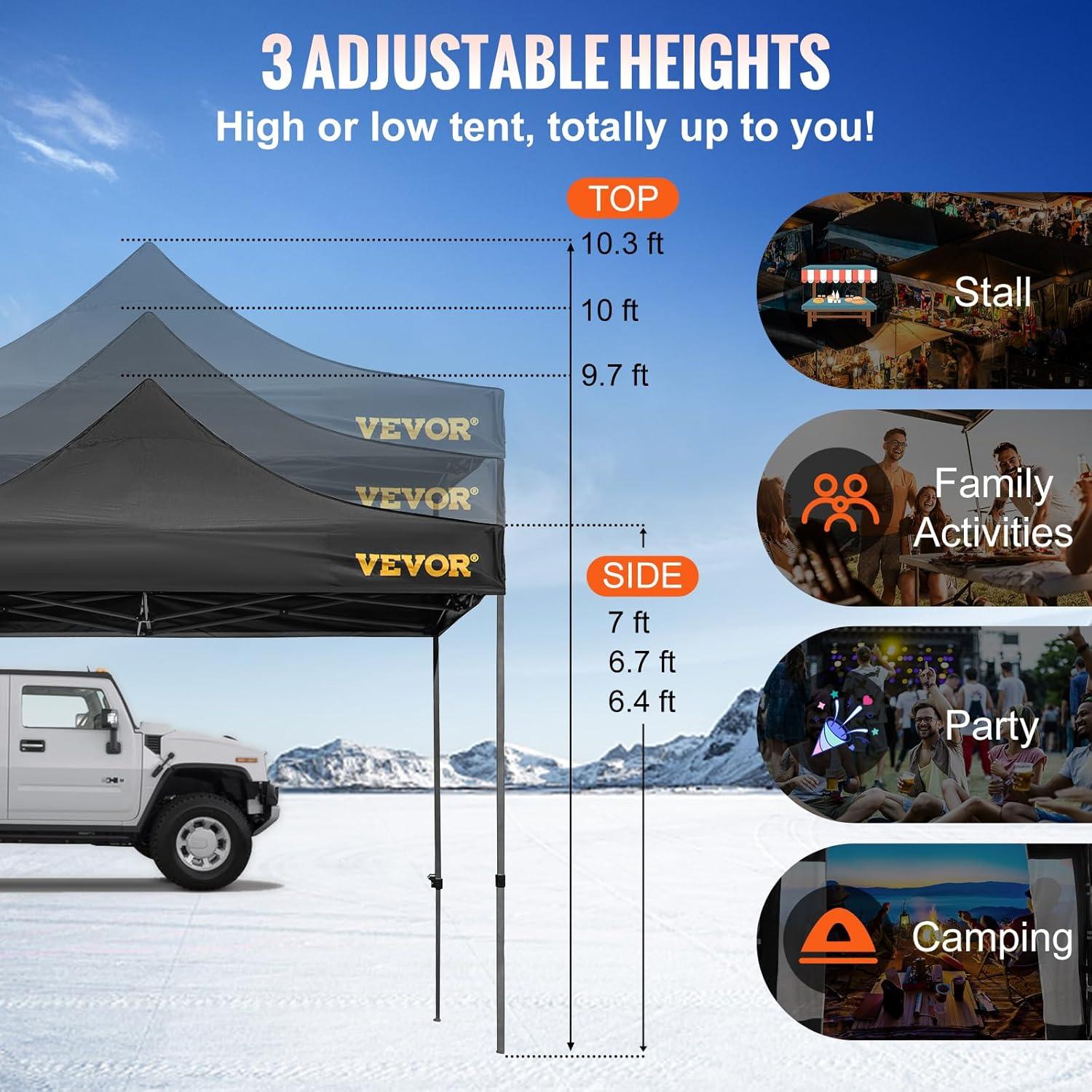 10 Ft. W x 10 Ft. D Metal Party Tent Canopy