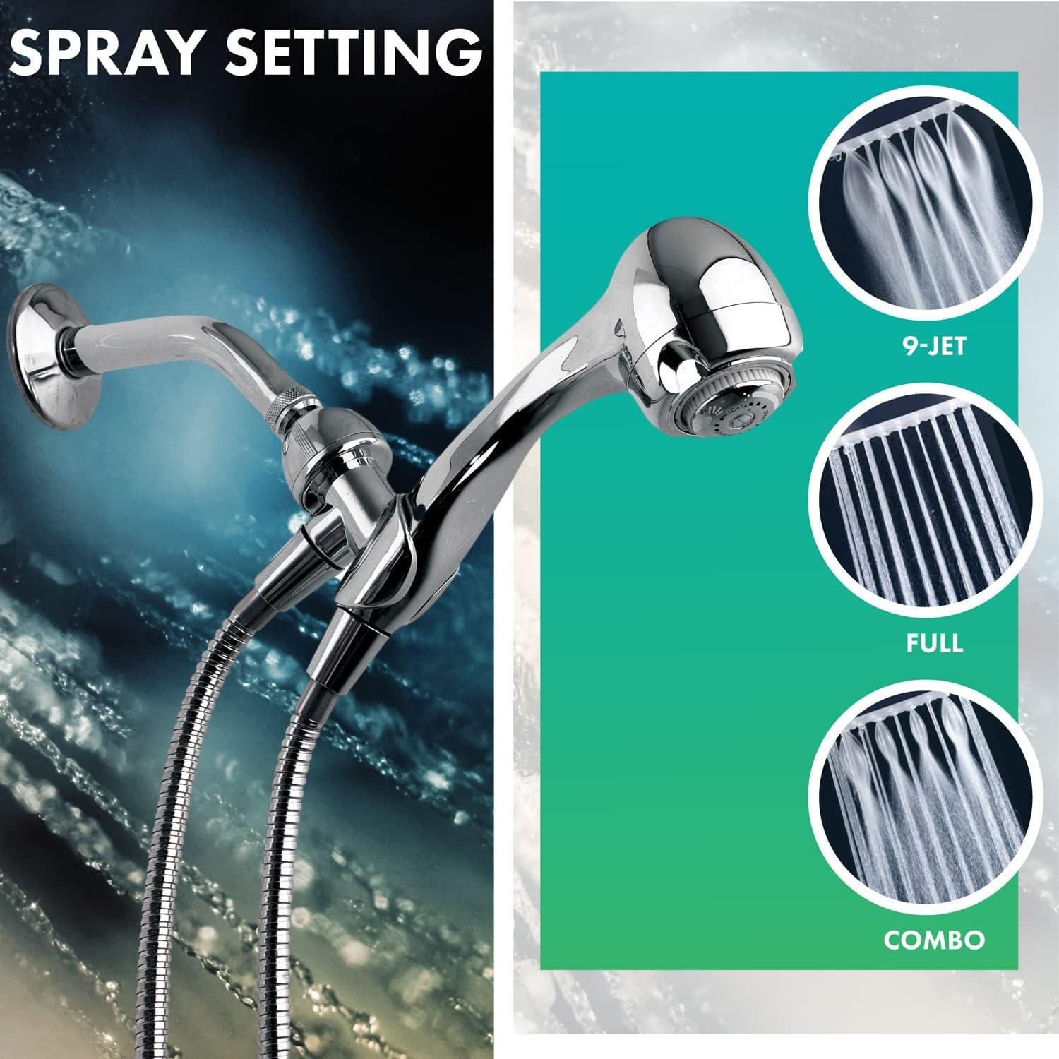 Niagara Conservation Earth Spa 3-Spray with 1.5 GPM 2.7-in. Wall Mount Handheld Shower Head