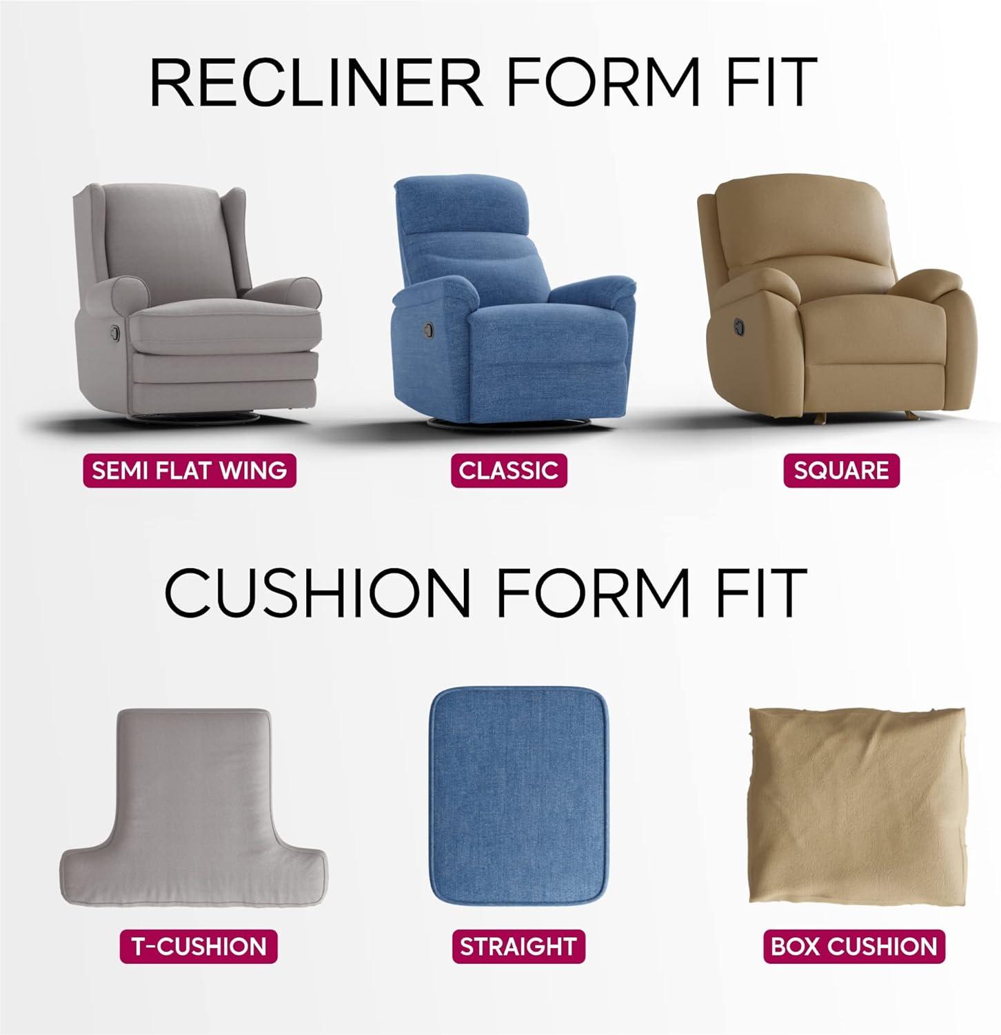 Stretch Recliner Slipcover - Soft to Touch & Easy to Clean - Velvet Collection