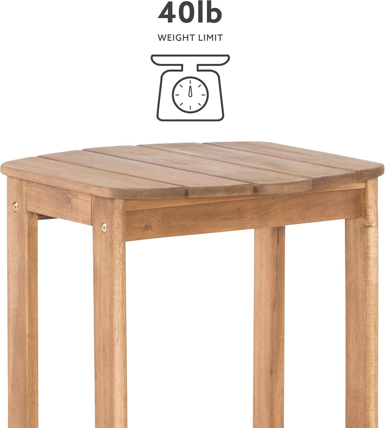 Acorn Finish Acacia Wood Adirondack Outdoor End Table