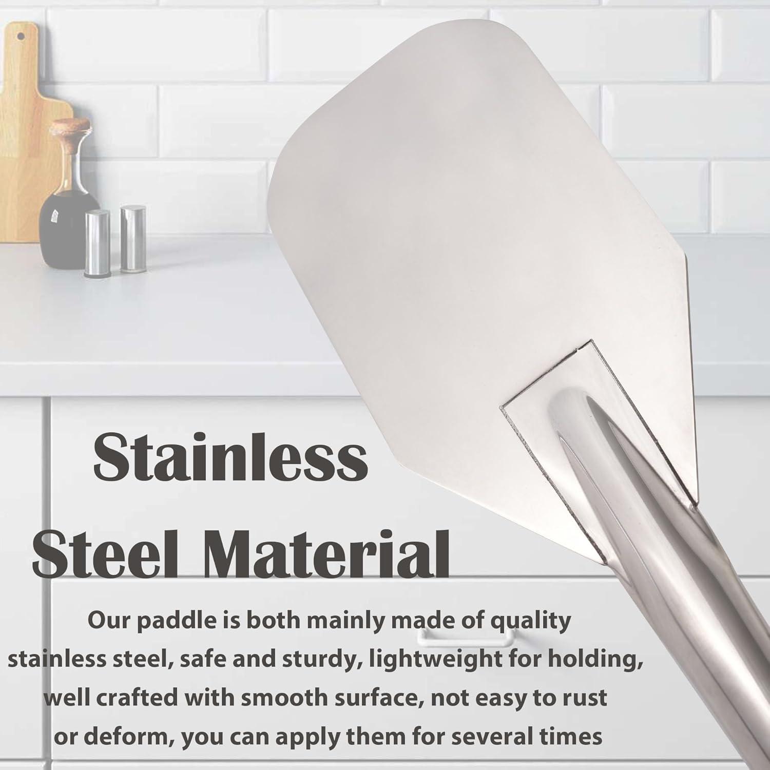 Vivicreate 24 Inch Stainless Steel Crawfish Paddle Mixing Paddle for Seafood Boil Heavy Duty Cooking Stirring Paddle with Smooth Weldless Surface for Crawfish Jam Brew Paleta de Mezcla