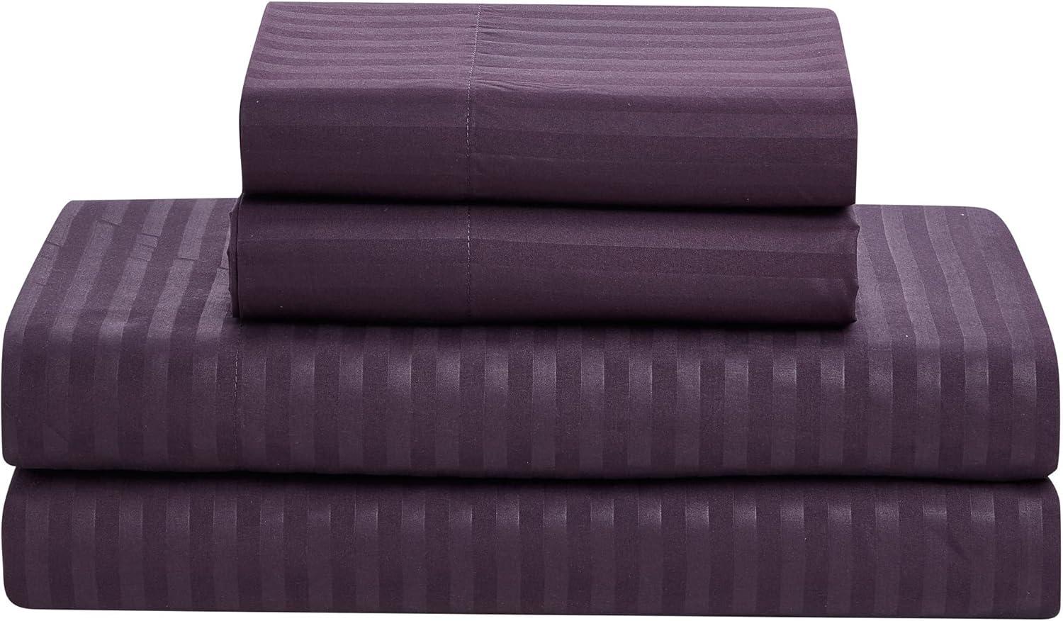 Sweet Home Collection Purple 8 Piece Bed in a Bag Comforter Set with Sheets, Queen