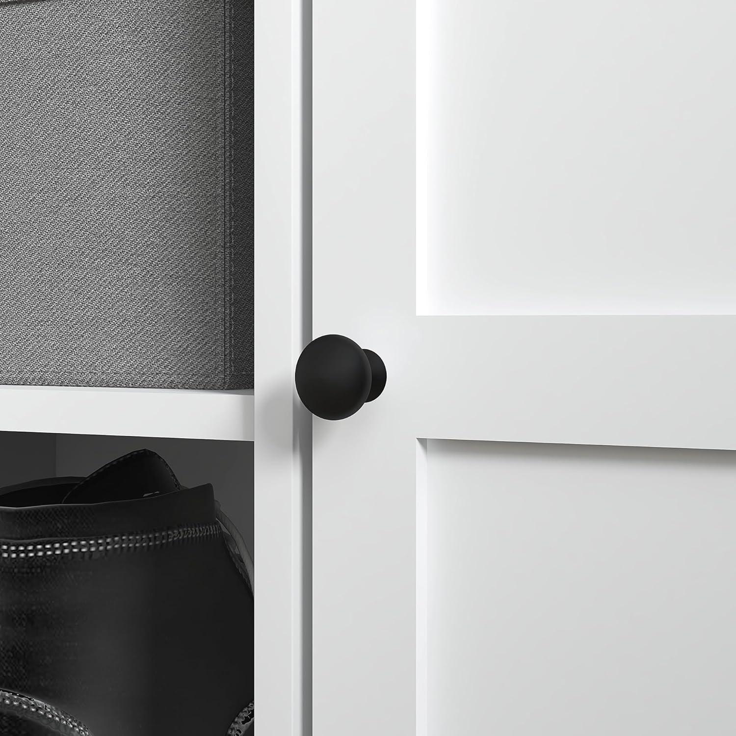 HOMCOM Shoe Bench with Cushion, Storage Bench for Entryway with Padded Seat, 2 Cabinets and Adjustable Shelf for Hallway, Living Room, Bedroom, White