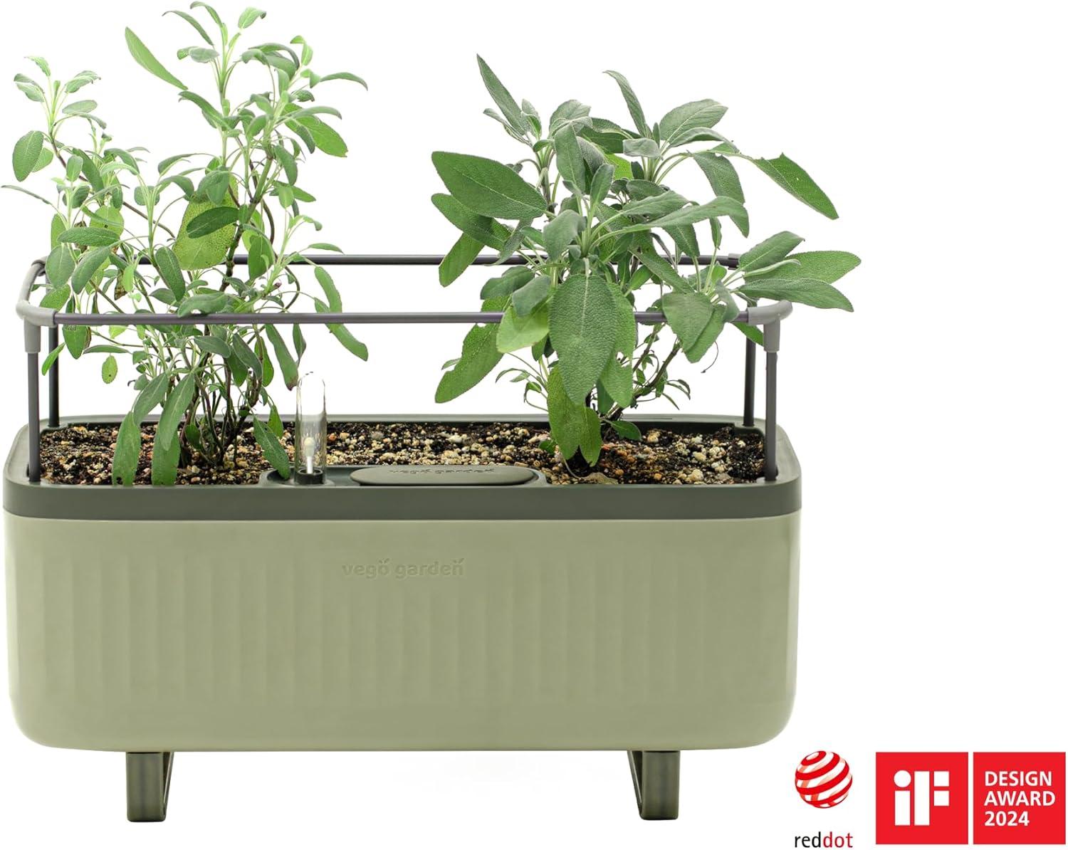 Vego Garden Mini Herb Plastic Outdoor Pot Planter with Trellis
