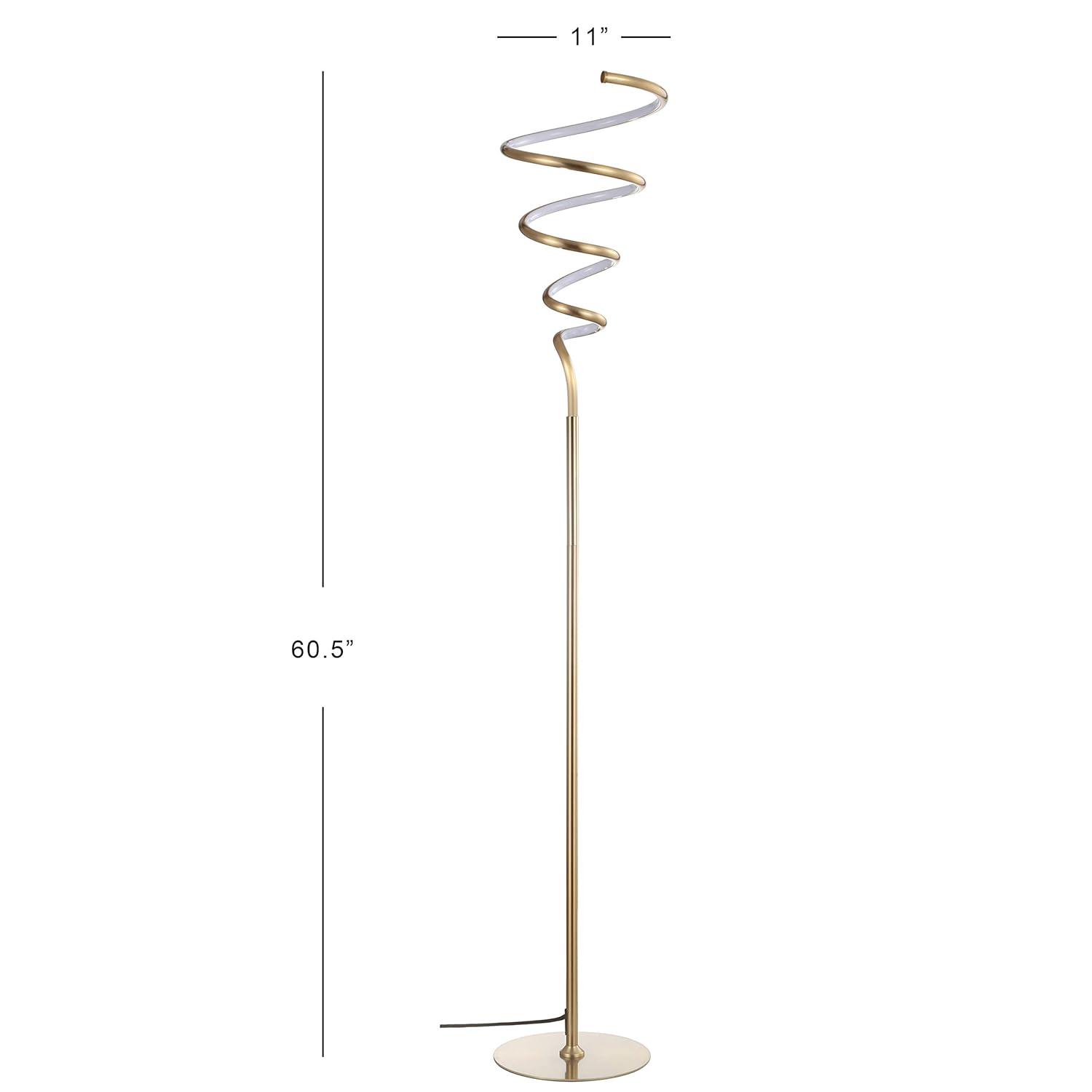 JONATHAN Y JYL7027A Scribble 60.5" Modern Dimmable Metal Integrated LED Floor Lamp, Contemporary, Minimalist, Glam for living room, dinning room, bedroom, office, Chrome