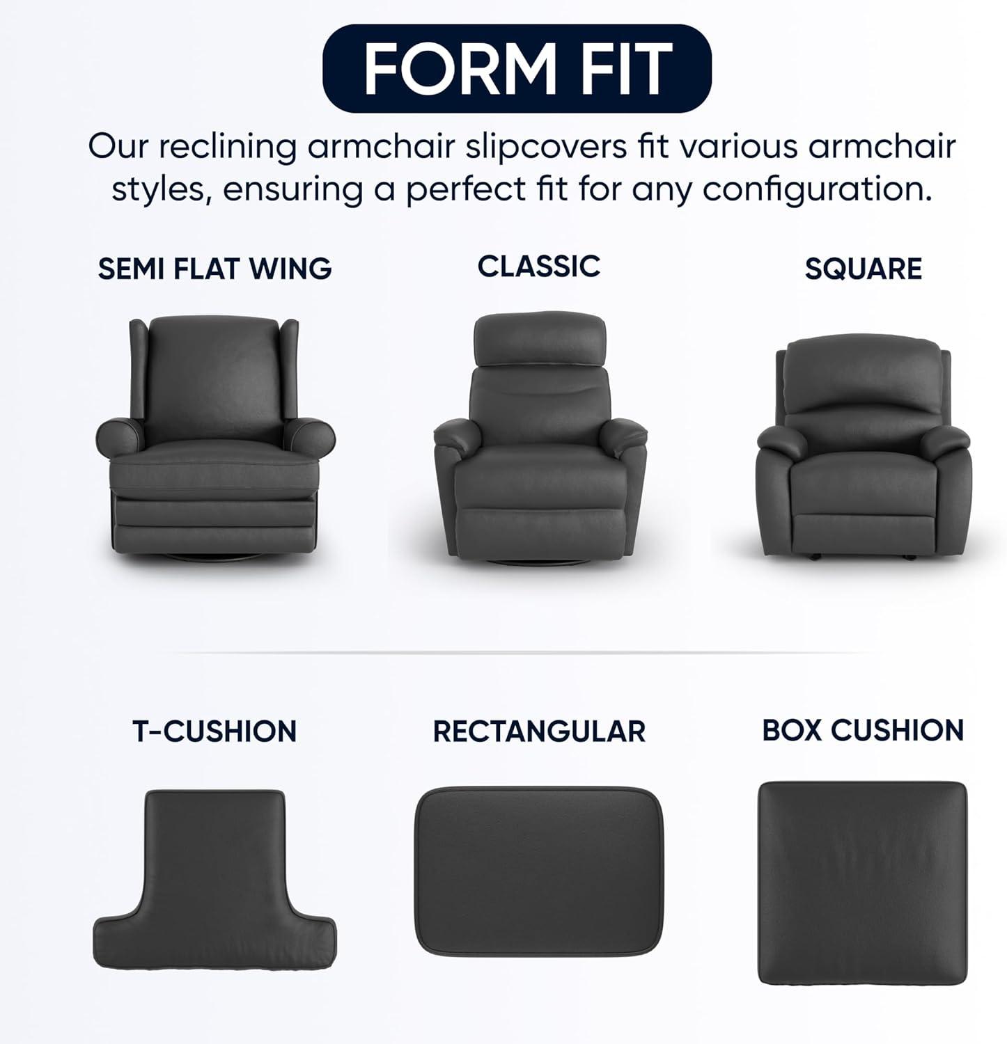 Stretchy Slipcover for Recliner Armchair - Italian Style & Premium Quality - Mille Righe Collection