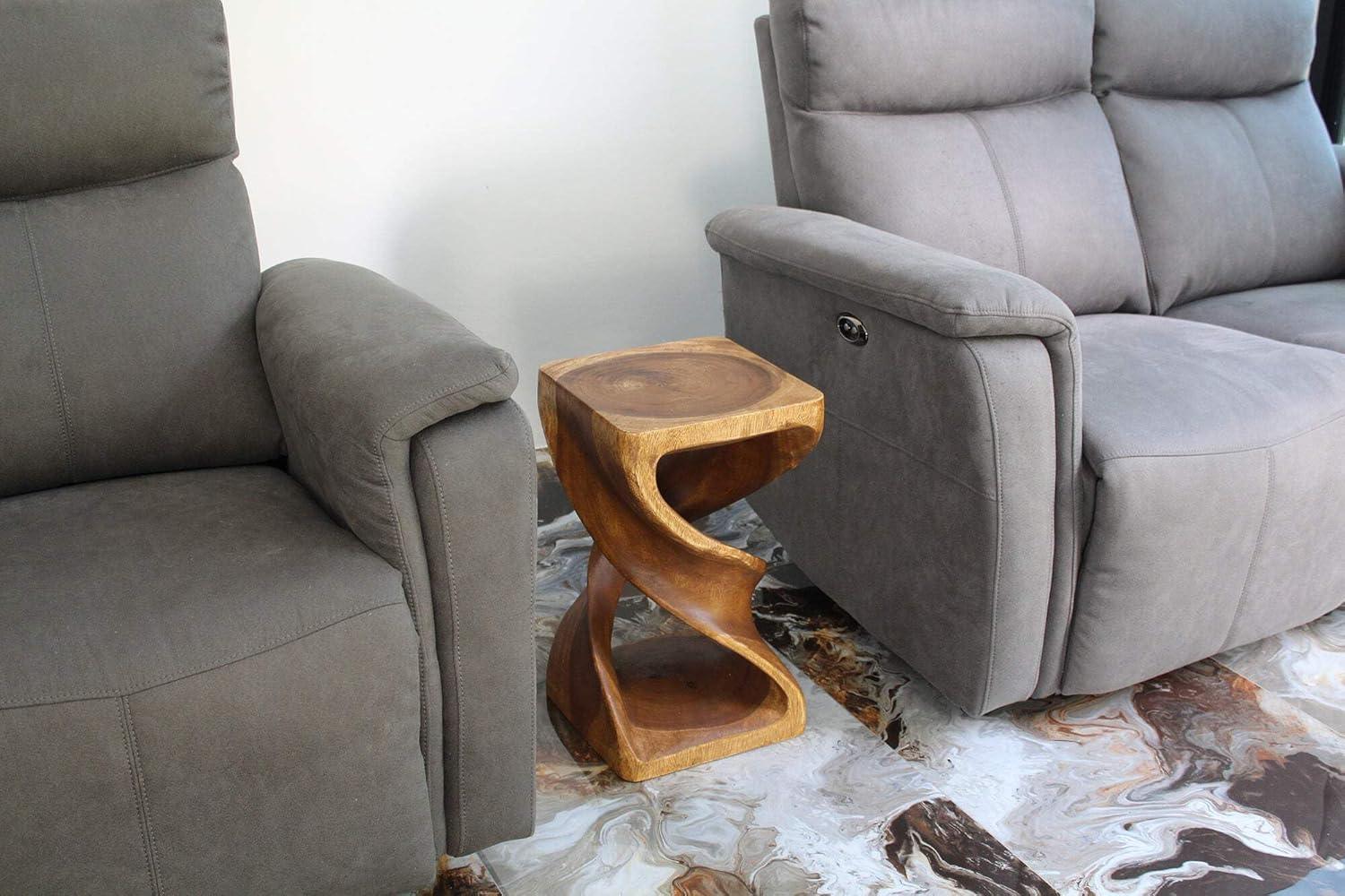 Haussmann® Wood Double Twist Stool Table 12 in SQ x 20 in H Walnut Oil