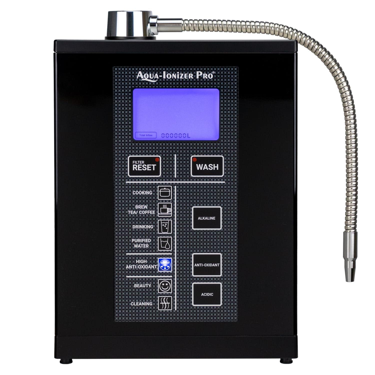Aqua Ionizer Deluxe 9.5 Anti-Oxidant Boost Water Ionizer | Alkaline Water Filtration System | Produces pH 3.0-11.5 Alkaline Water | Up to -880mV ORP | 4000 Liters Per Filter | 7 Water Settings