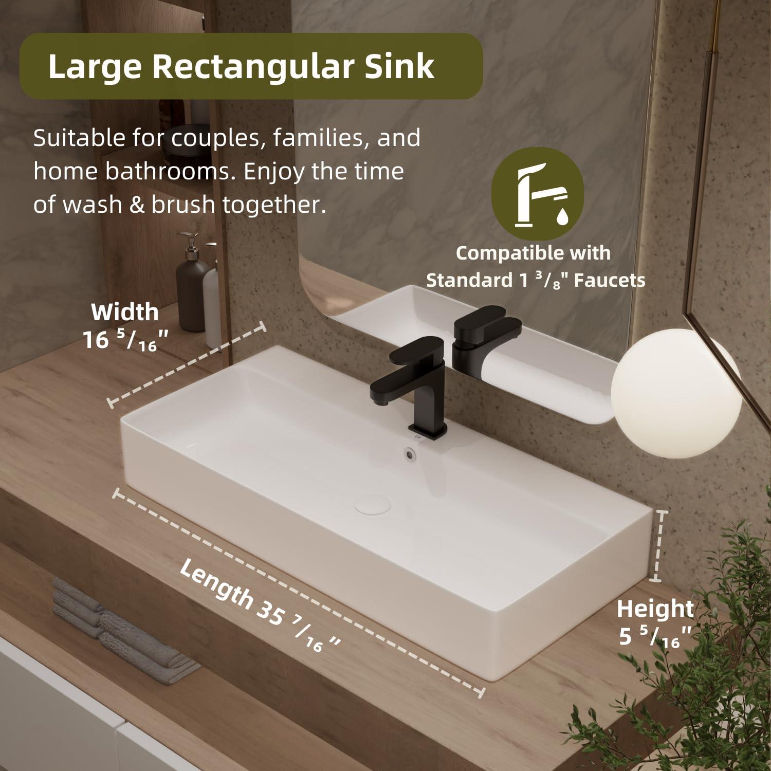 Los Flexi Los Flexi 43" x 16" Extra Large Trough Sink, Dual Faucet Holes, Wall-Mount Install, Pop-Up Drain WFLFBSTM04-01