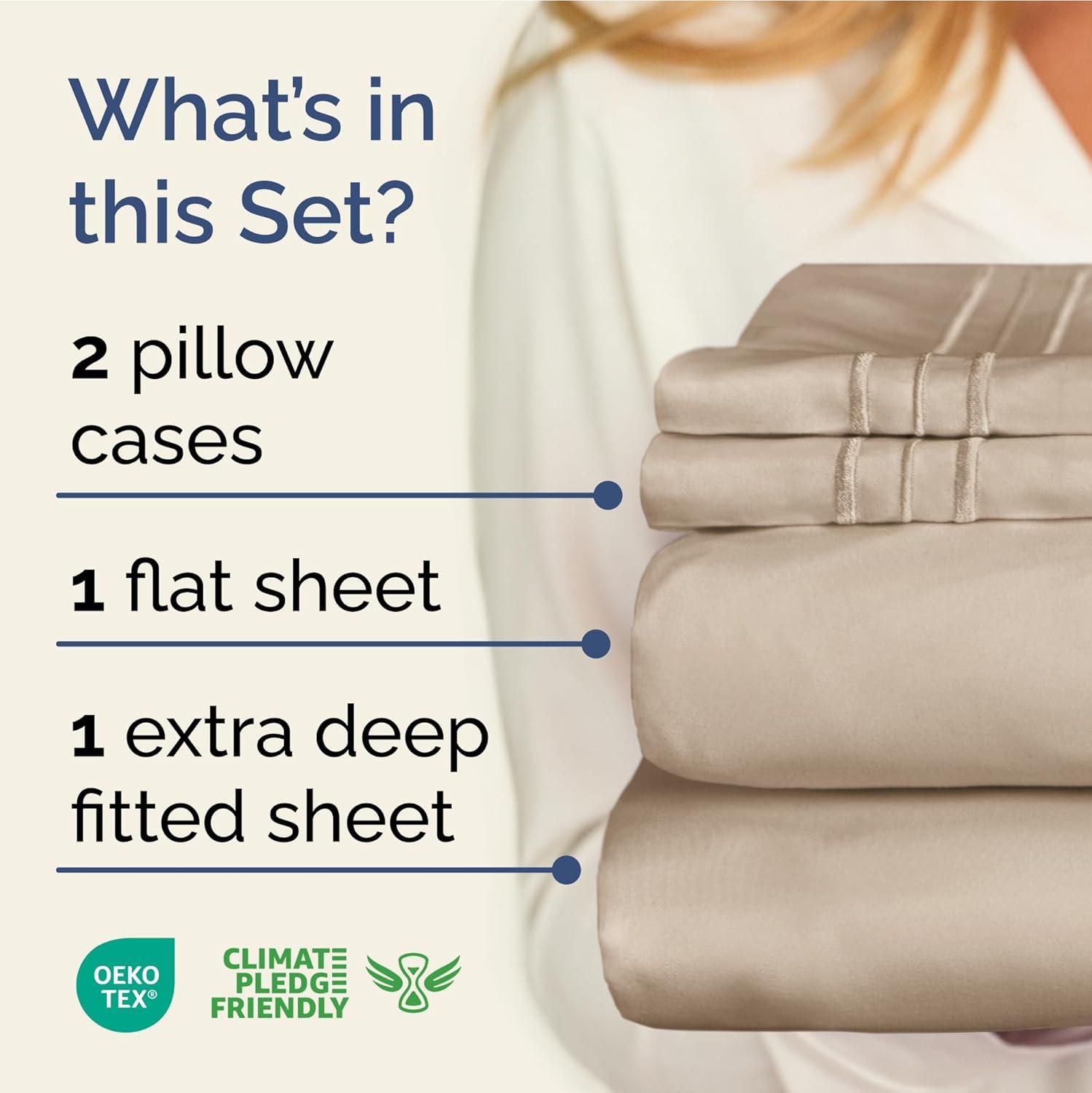 CGK Linens Extra Deep Pocket luxury Sheet Set - Solid Ultra Soft & Cooling Sheet Sets