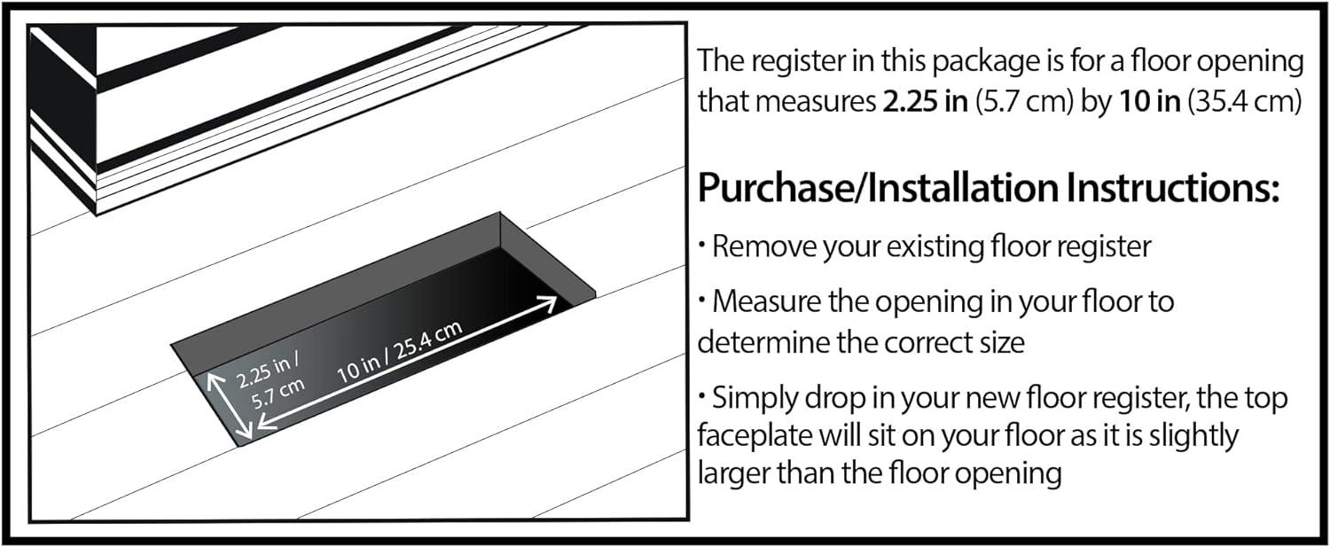 Oak Brown Plastic Floor Register, 2-Inch by 10-Inch