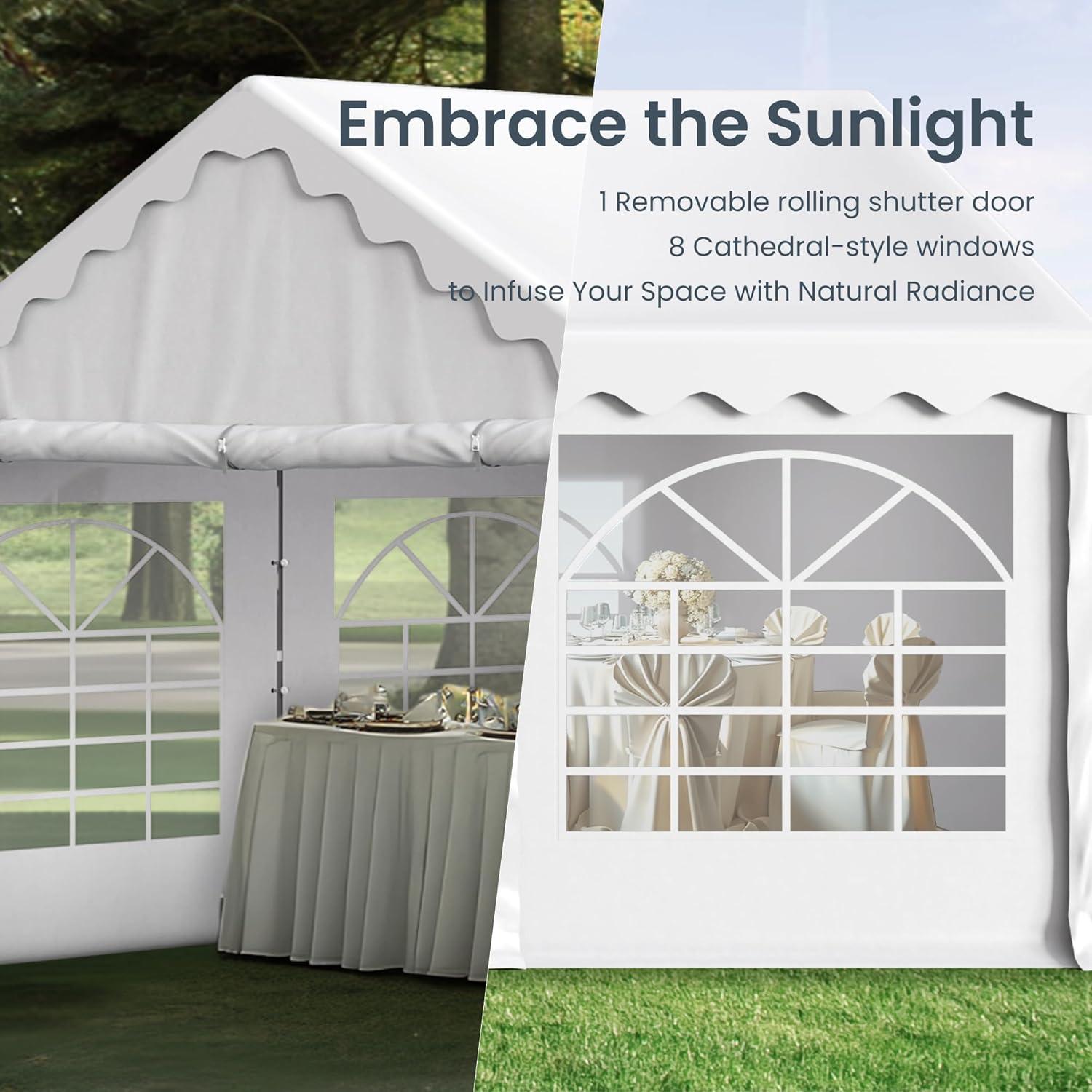 Peaktop Outdoor 13'X26' Party Tent Heavy Duty Wedding Tent with Carry Bags