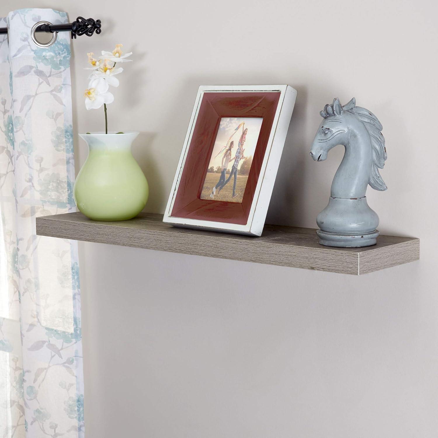 Ashwood Woodgrain 32" Minimalist Floating Wall Shelf