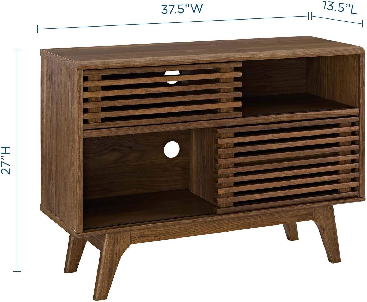 Modway Render 37.5'' Walnut Grain Console Table with Cabinet