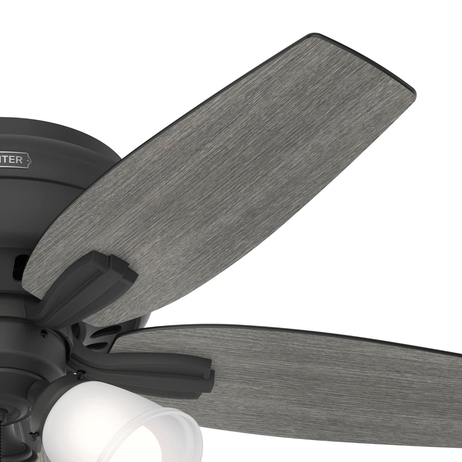 Hunter Fan Newsome 42" 5 - Blade Traditional Indoor Flush Mount Ceiling Fan with Lights and Pull Chains