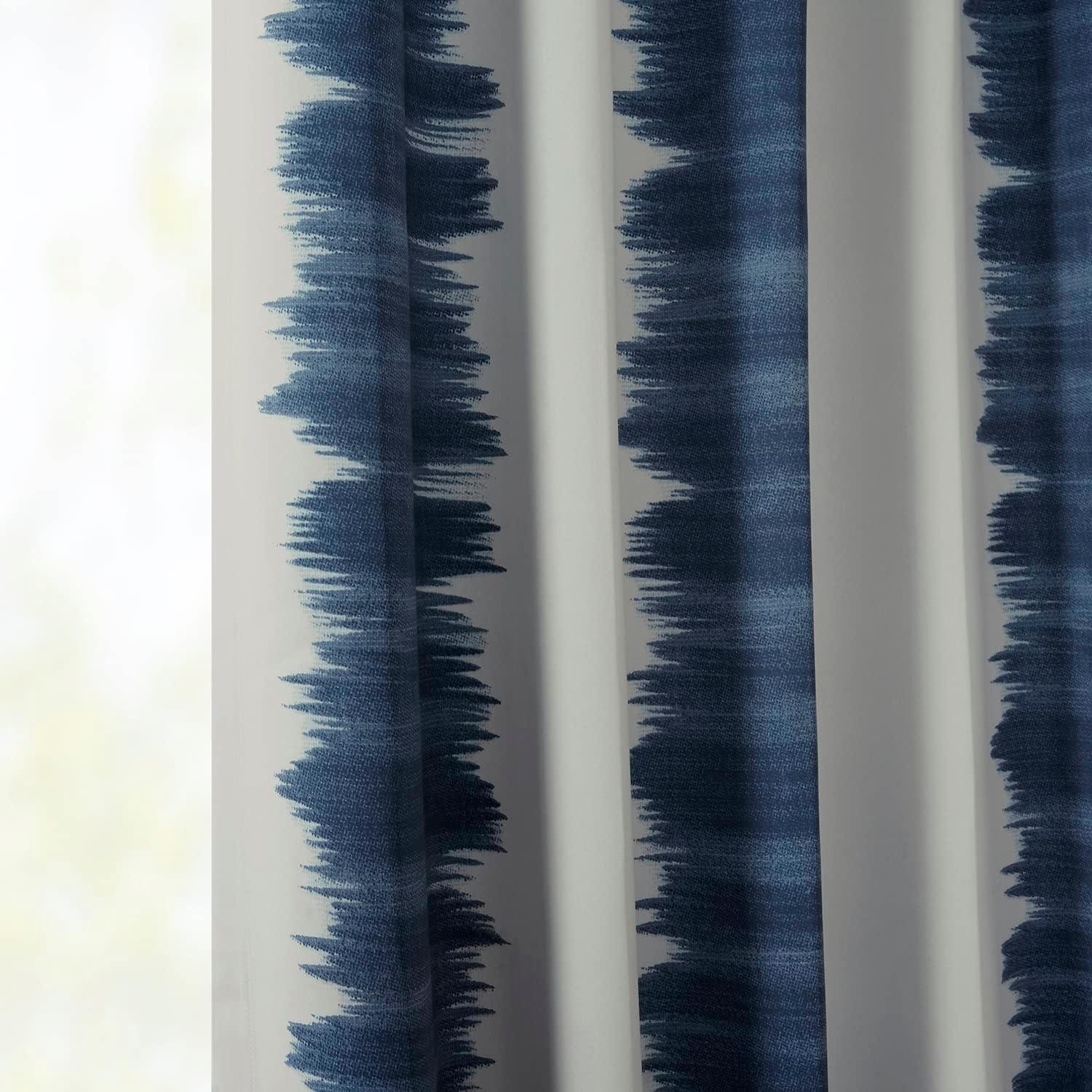 Flambe Blue Blackout Room Darkening Curtain (1 Panel), Flambe Blue, 50W X 96L