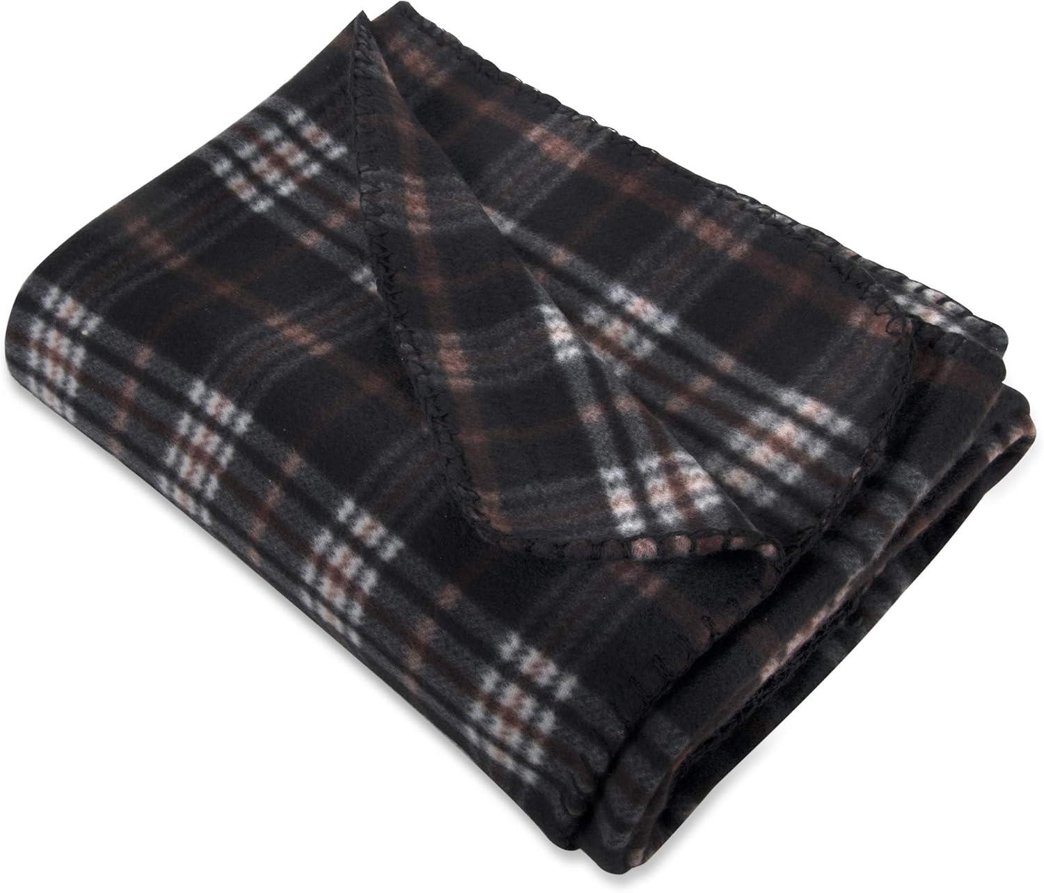 24 Pack of Bulk Wholesale 60”L x 50”W Plaid Color Fleece Throw Blankets for Fall, Winter, Spring, Summer, Men, Women, Children, Homeless, Charity Donation Drives in Assorted Plaid