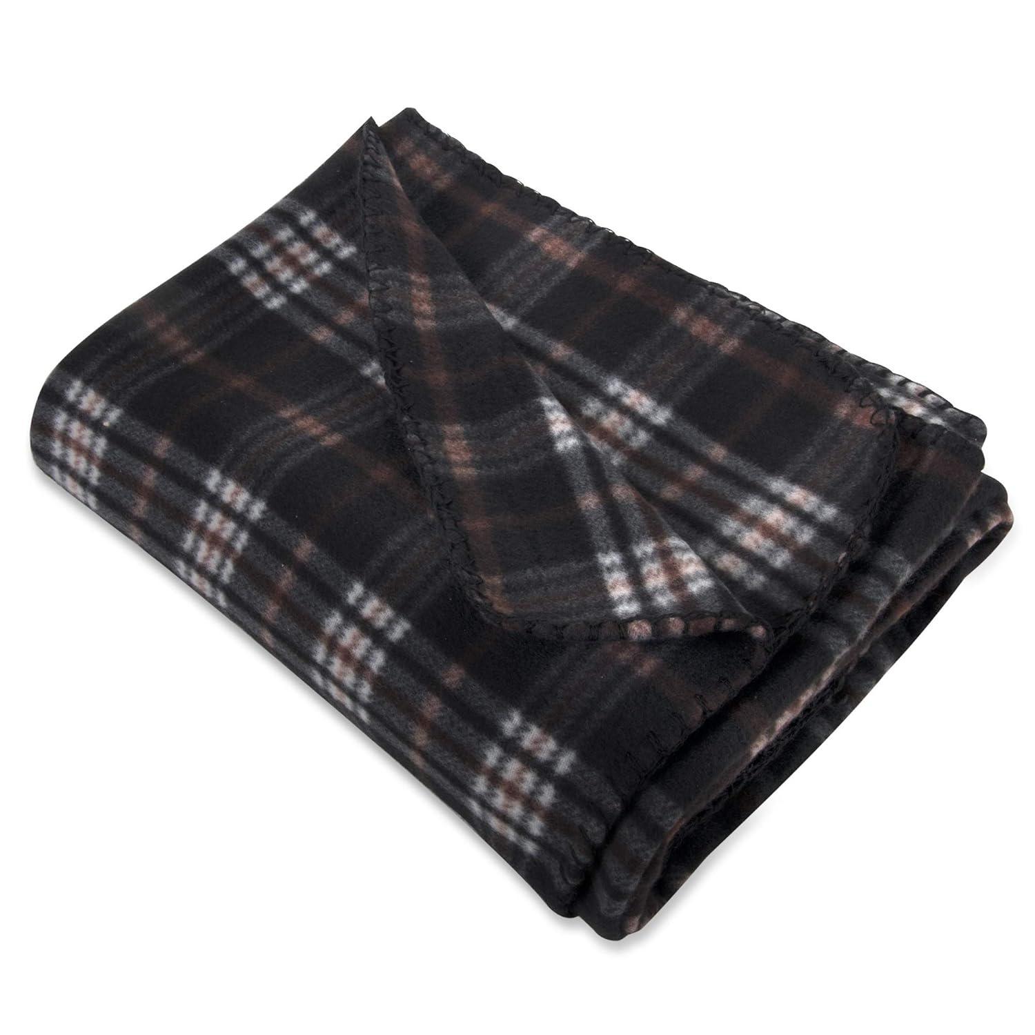 24 Pack of Bulk Wholesale 60”L x 50”W Plaid Color Fleece Throw Blankets for Fall, Winter, Spring, Summer, Men, Women, Children, Homeless, Charity Donation Drives in Assorted Plaid