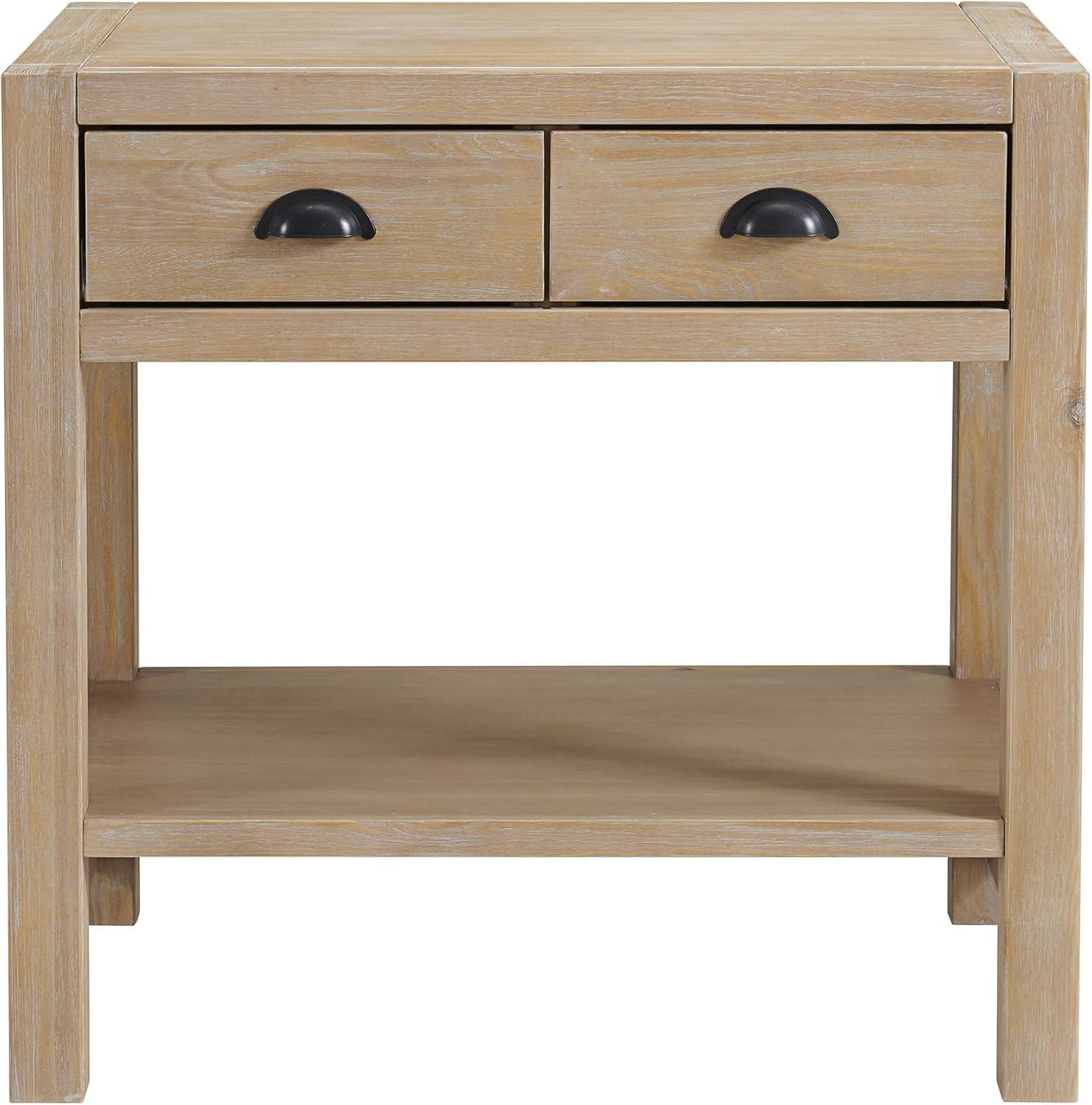 Arden 2-Drawer Wood Nightstand, Perfect for Modern Rustic, Boho or Traditional Bedroom, Functional and Stable Storage, 28W x 19D x 26 3/8H