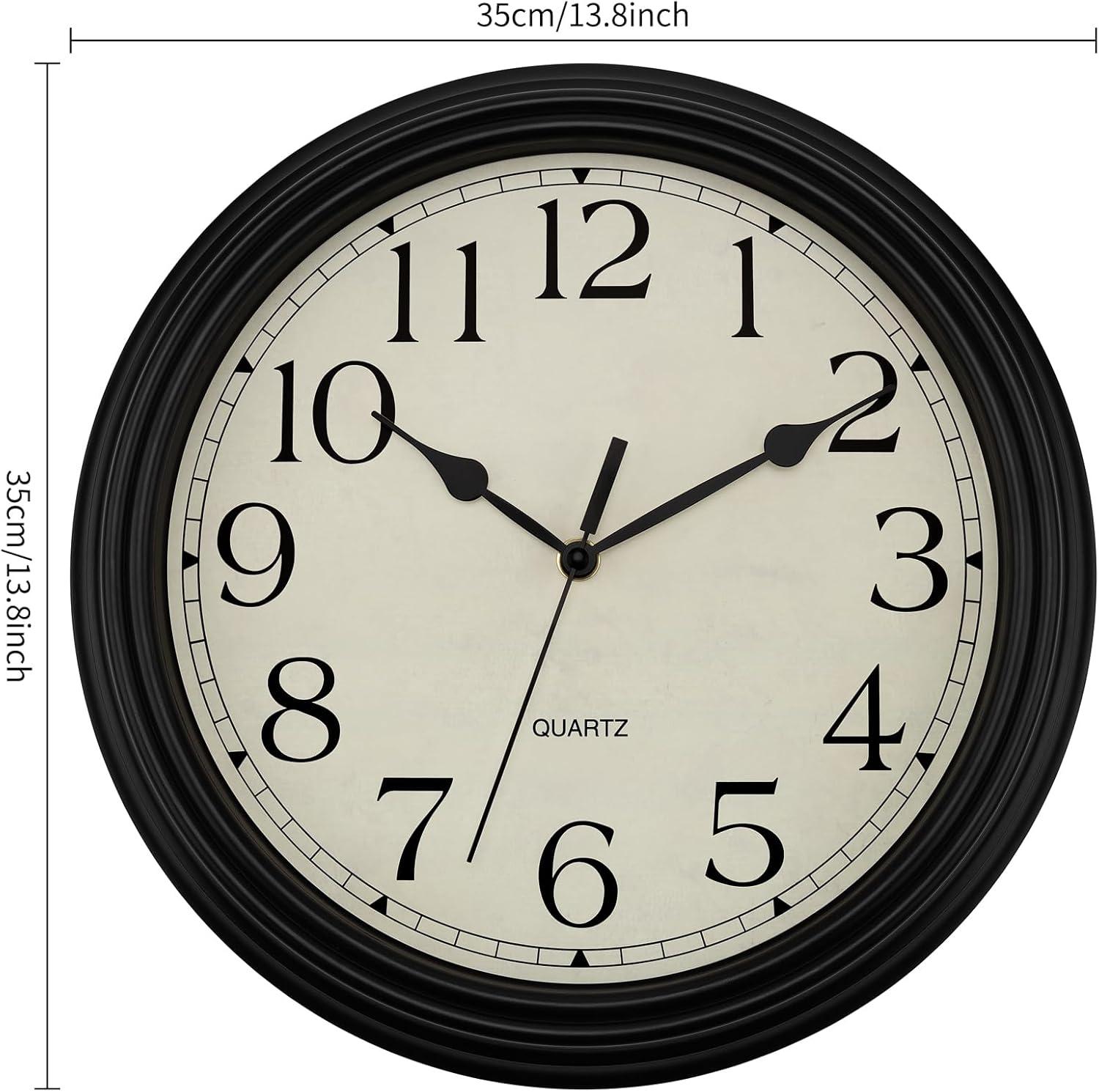 Wall Clock 14 Inch Battery Operated Farmhouse Silent Wall Clock Without Battery