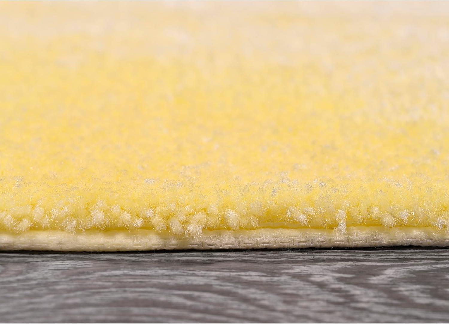 2pc Traditional Nylon Washable Bathroom Rug Set Yellow - Garland Rug
