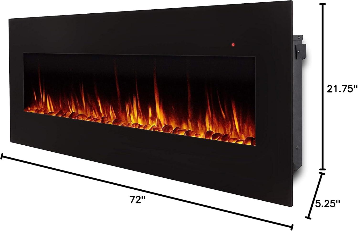 Corretto Wall Mounted Electric Fireplace in Black by Real Flame