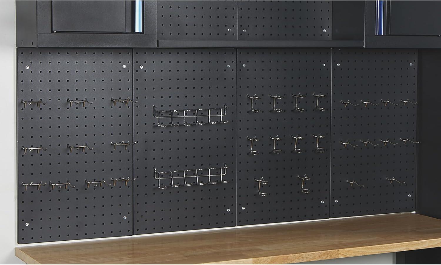 Strongway 6-Pc. Steel Garage Storage System with Drawers, Pegboard, Shelves, Tabletop, 2 Rolling Cabinets, 81.5in. x 75.7in.