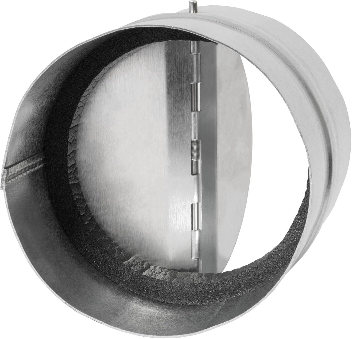 4'' inch Galvanized Steel Backdraft Damper with Rubber Gasket for Round Duct