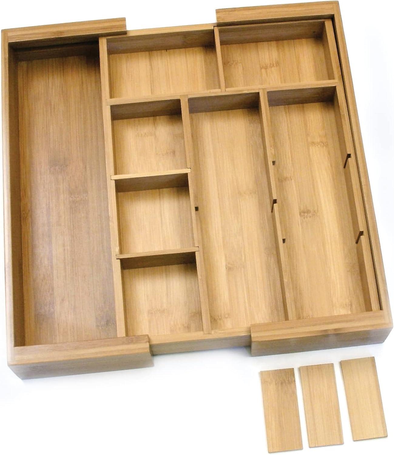 Bamboo Expandable Organizer With Removable Dividers