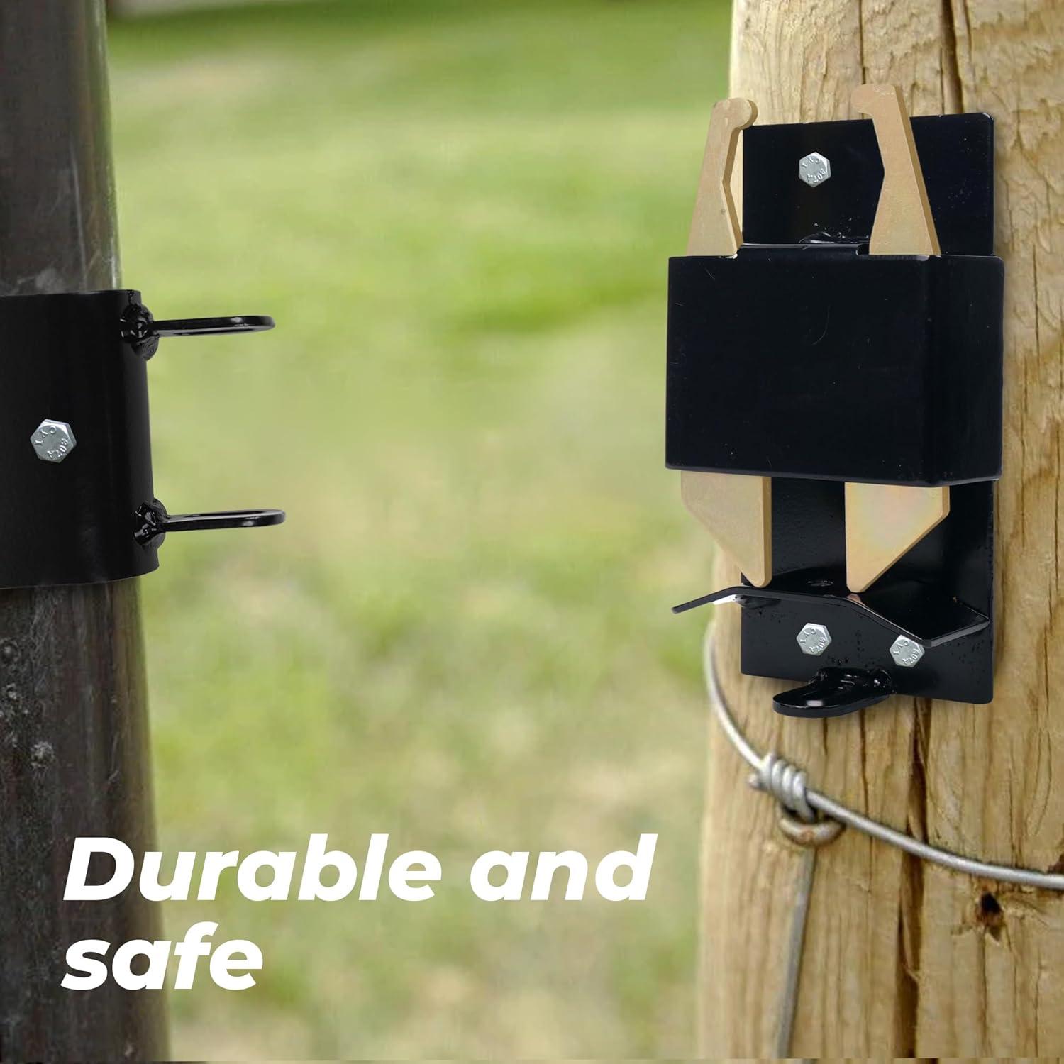 Black Steel Manual Gate Latch for Chain Link Fence